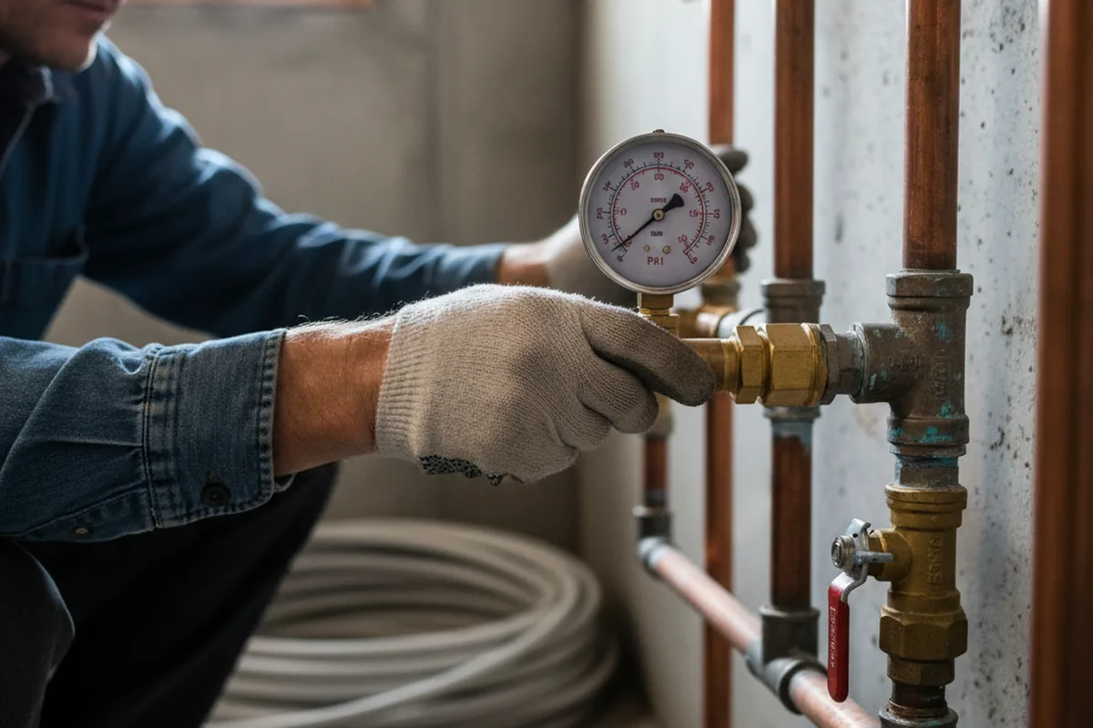 Pressure testing a repaired line during Water Line Repair in Oak Ridge